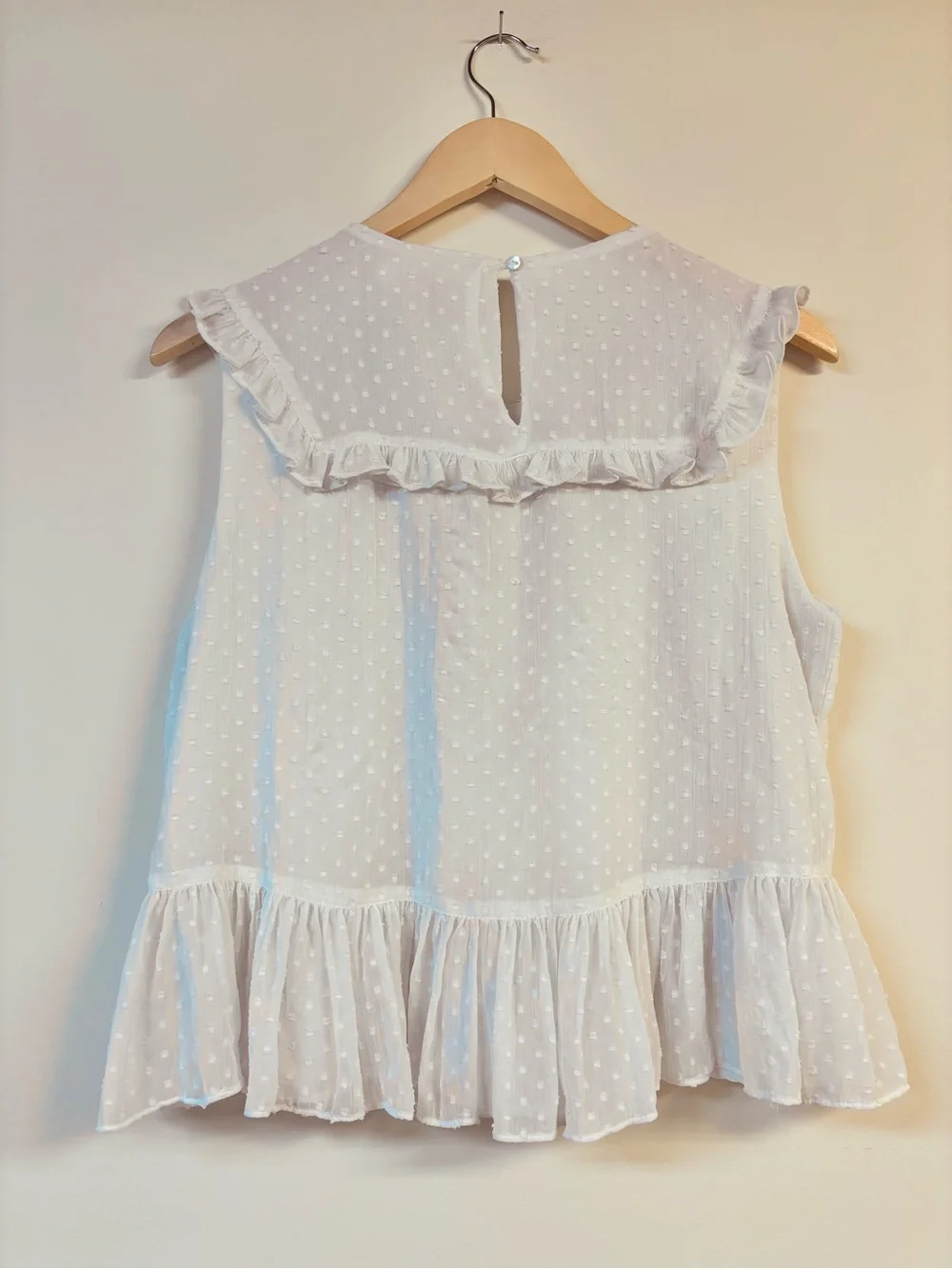 Zara White Lace Floral Embroidered Sleeveless Tank Medium - Picture 7 of 8